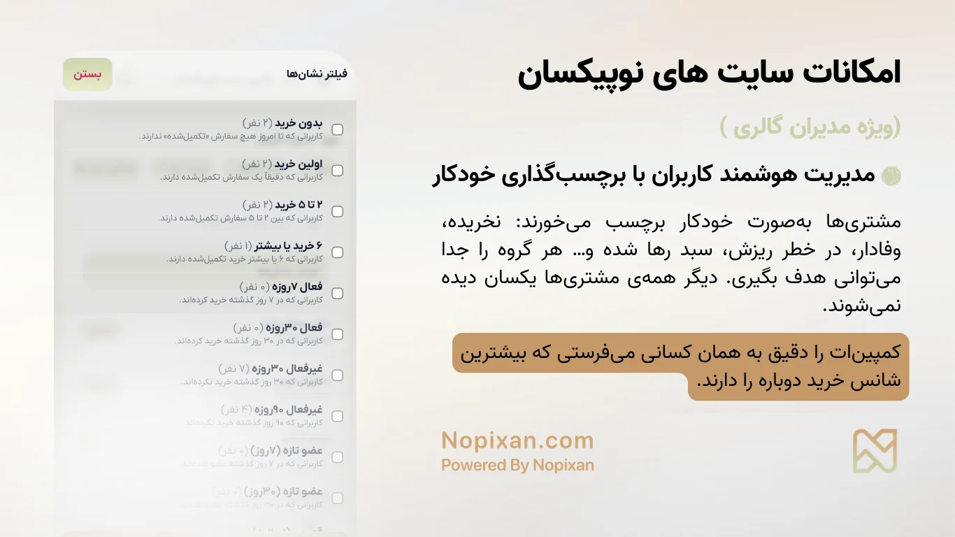 مدیریت هوشمند کاربران با برچسب‌گذاری خودکار
